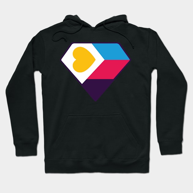 Polyamory Pride - Minimalist Diamond - (New Colors) Hoodie by LaLunaWinters